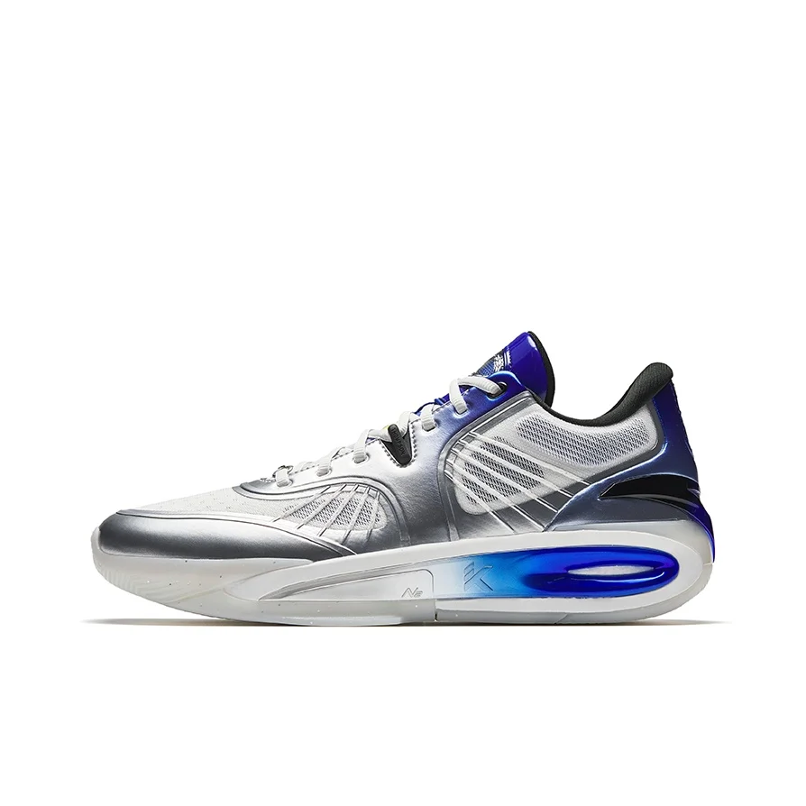Anta KT10 Cushioning Slip Resistant Abrasion Resistant Low top Basketball Shoes Men's White Silver 112531101S-4