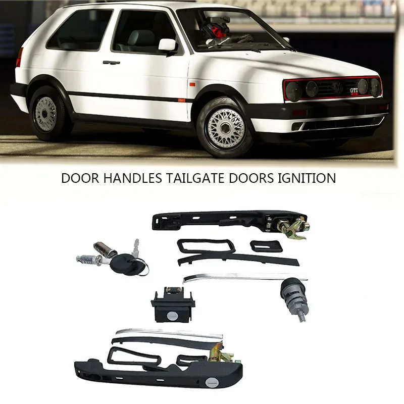 191898081 Dla VW GOLF MK2 KOMPLETNY ZESTAW ZAMKÓW UCHWYTÓW DRZWI TYLNE DRZWI ZAPŁON Z 2 KLUCZAMI SAME