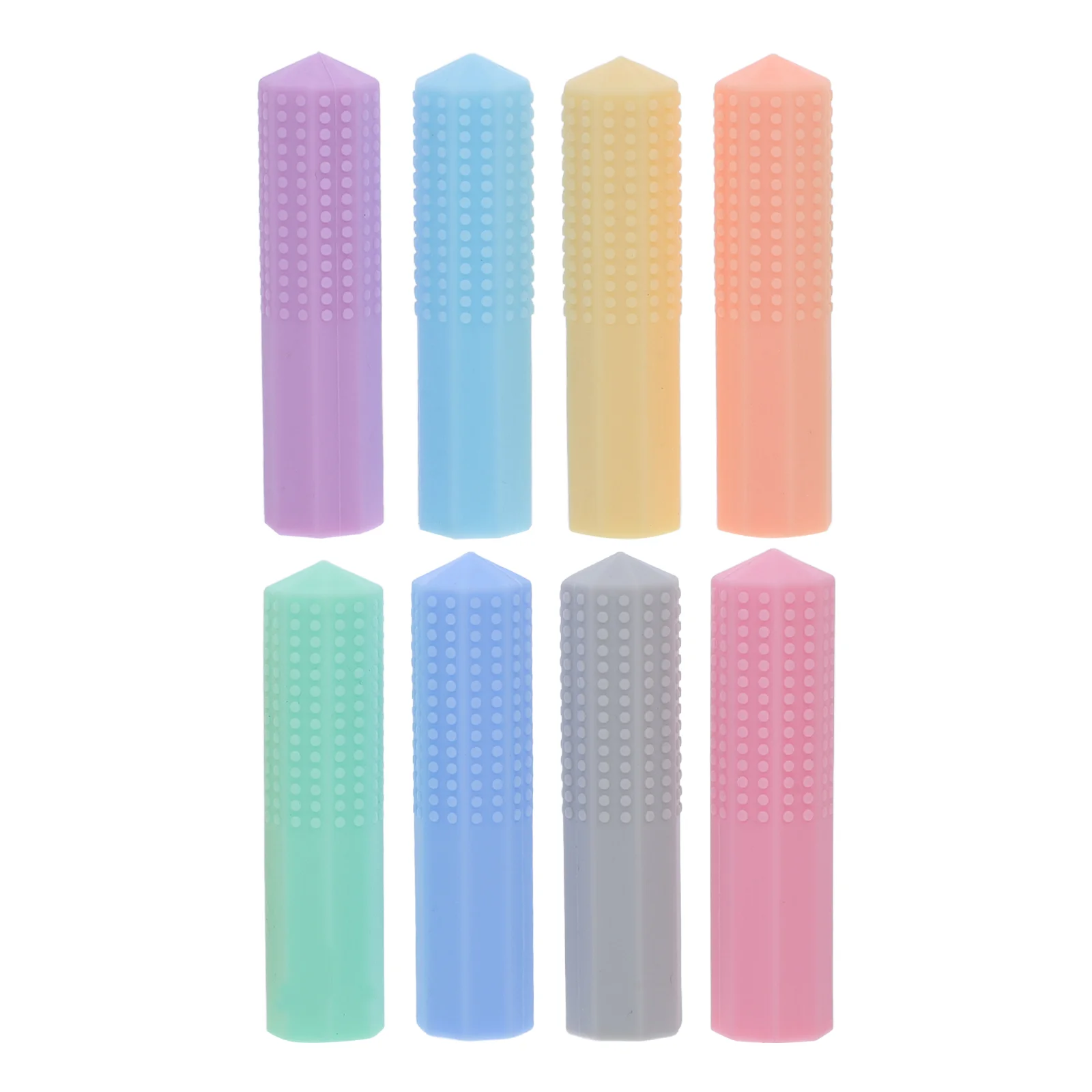 8 Pcs Brick Tool Silicone Pen Case Student Pencil Charms Silica Gel Chewy Tubes for Sensory Kids