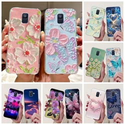 For Samsung Galaxy A6 2018 A600 A600F Case Silicone Soft TPU Phone Cover For Samsung A6 Plus 2018 A605 A605F Cases Flower Bumper