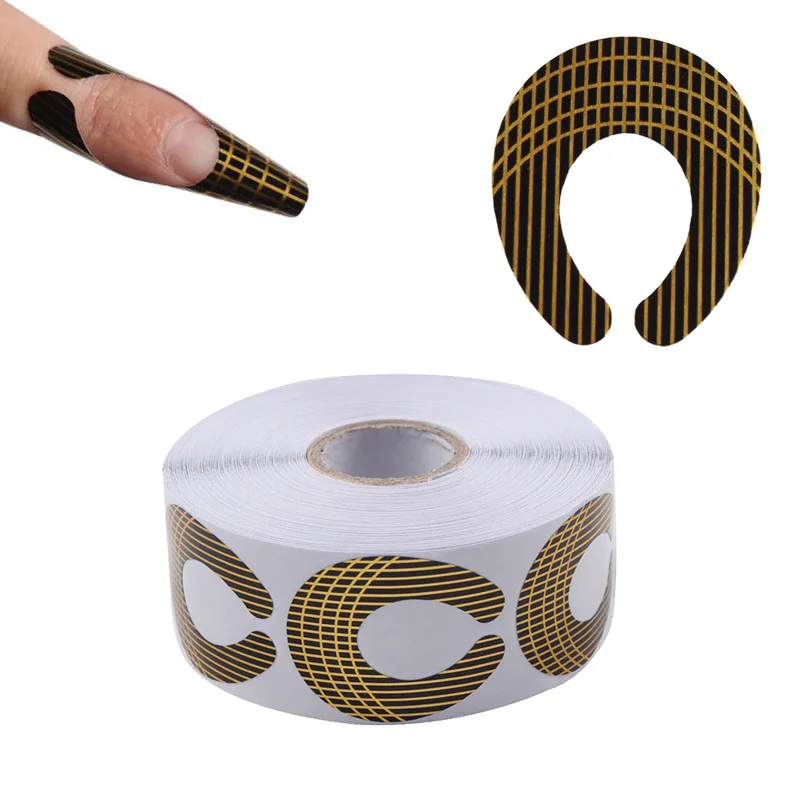 

100/500Pcs C Shape Nail Form Tools Nail Art Extension Molds Stickers Tips Nail Forms UV Gel Acrylic DIY Manicure Tools
