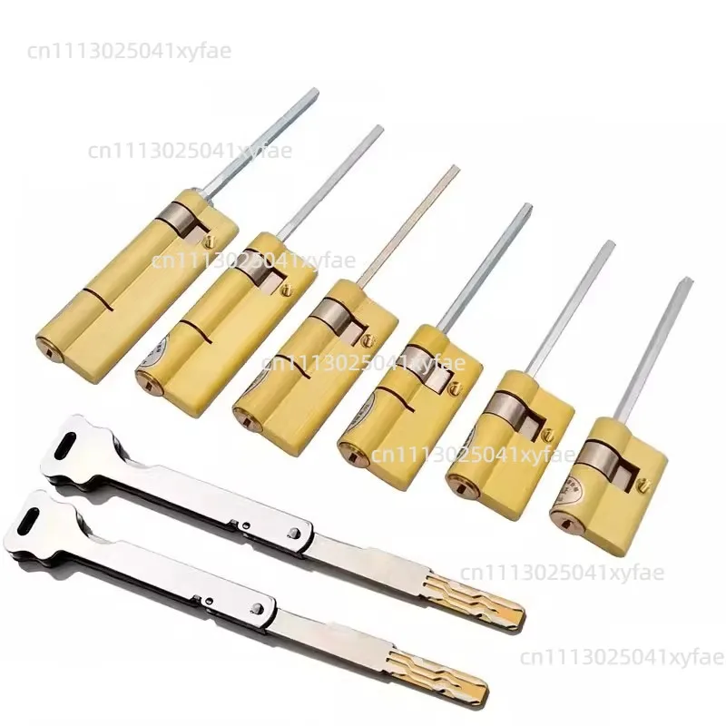 Brass Key Fully Automatic Fingerprint Lock  Tail Anti-Theft Emergency Door Lock Manage Cylinder  Bedroom  Living Handle