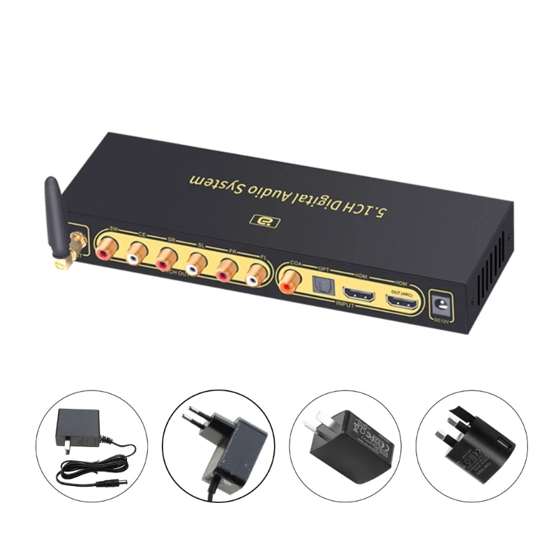 

HD820 Audio Receiver Audio Decoder Support HDMI2.0- Optical Coaxial DTSHD 5.1CH 2.0CH Bluetooth-compatible with Remote