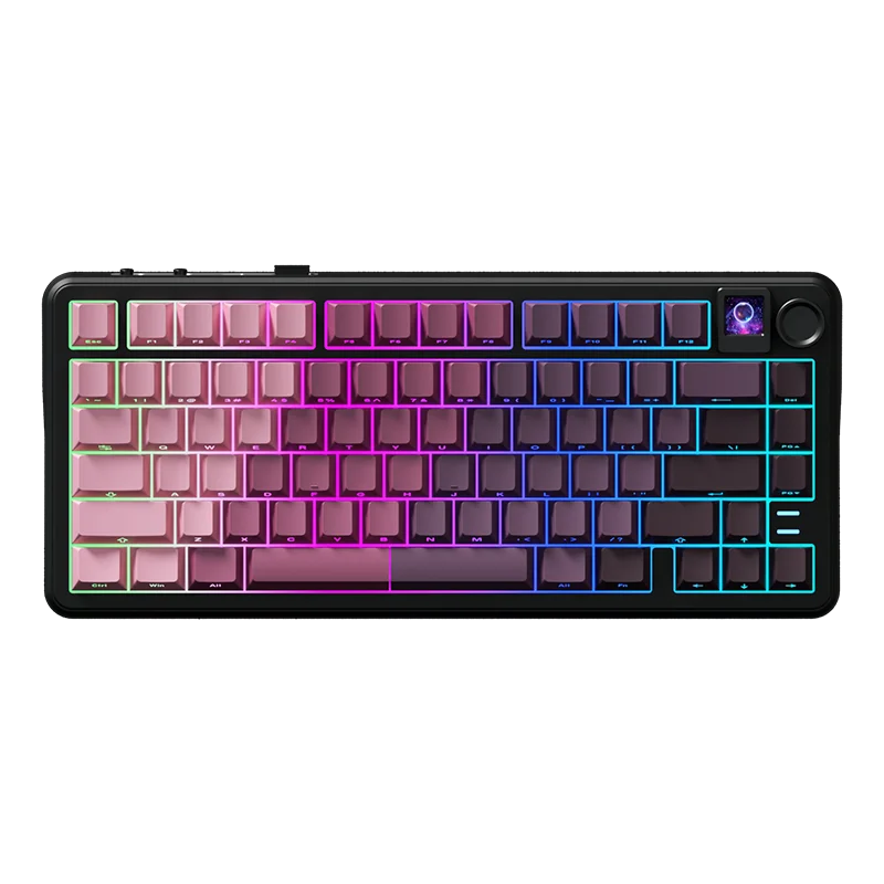 Lucky WK75 Mechanical Keyboard Custom Tri-mode Wireless Bluetooth 2.4G Hot-swap RGB Screen Knob Esports Game Gasket VIA Design