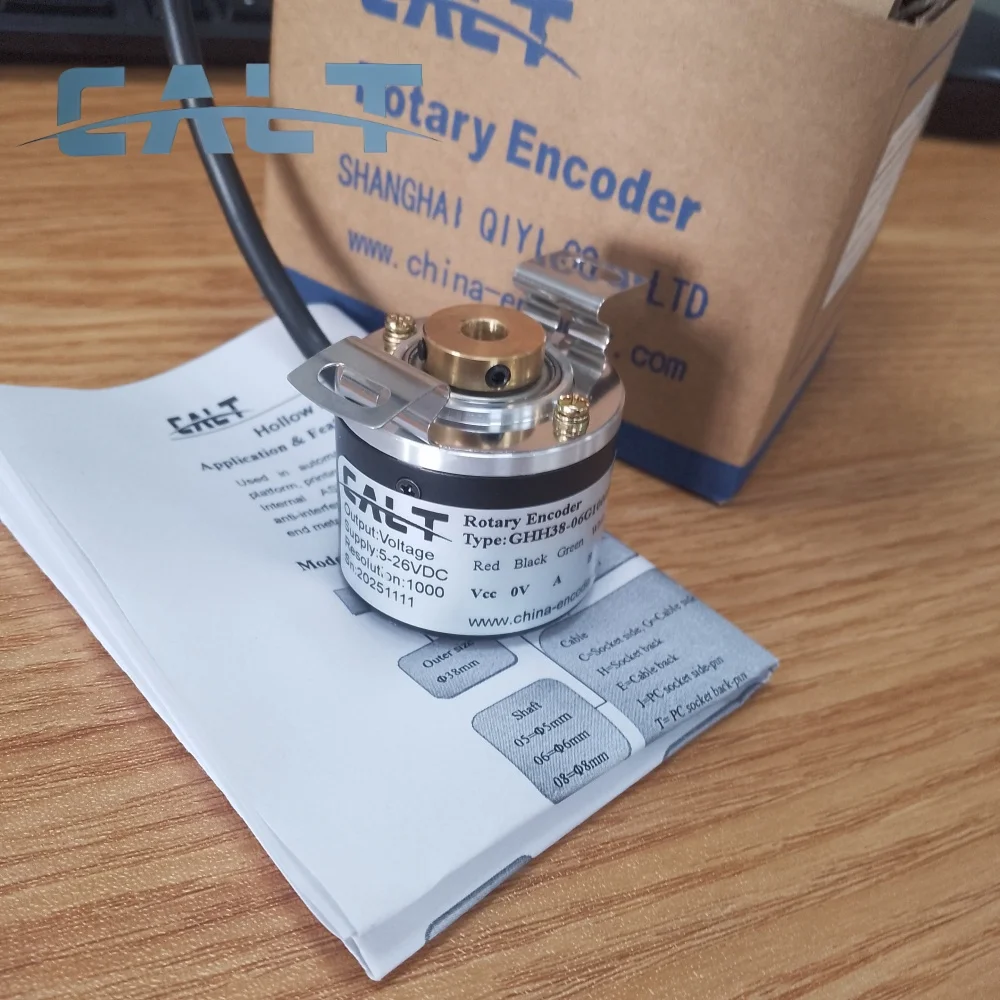 CALT GHH38 A B Z signal push-pull output 8mm hollow shaft rotary encoder 38mm outer diameter encoder