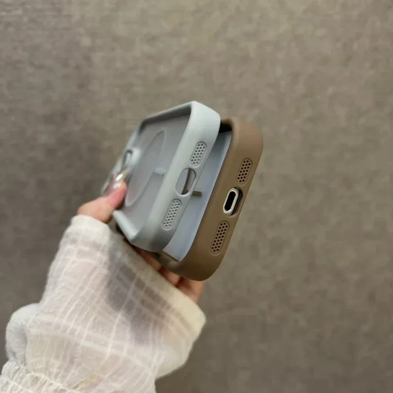 Luxury Matte Magsafe Transparent Phone Case For iPhone 17 16 15 14 13 11 12 Pro Max Plus 17 Air Magnetic Shockproof Bumper Cover - náhled 2