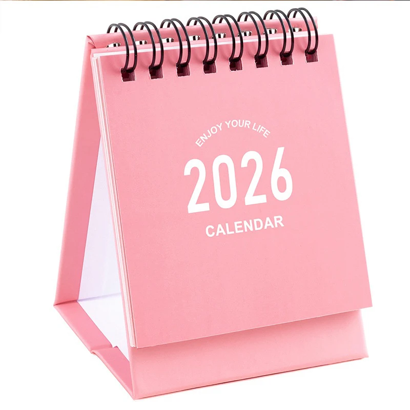 Mini calendrier de bureau à bobine créative, planificateur, ornement de bureau, papeterie de bureau, 2026
