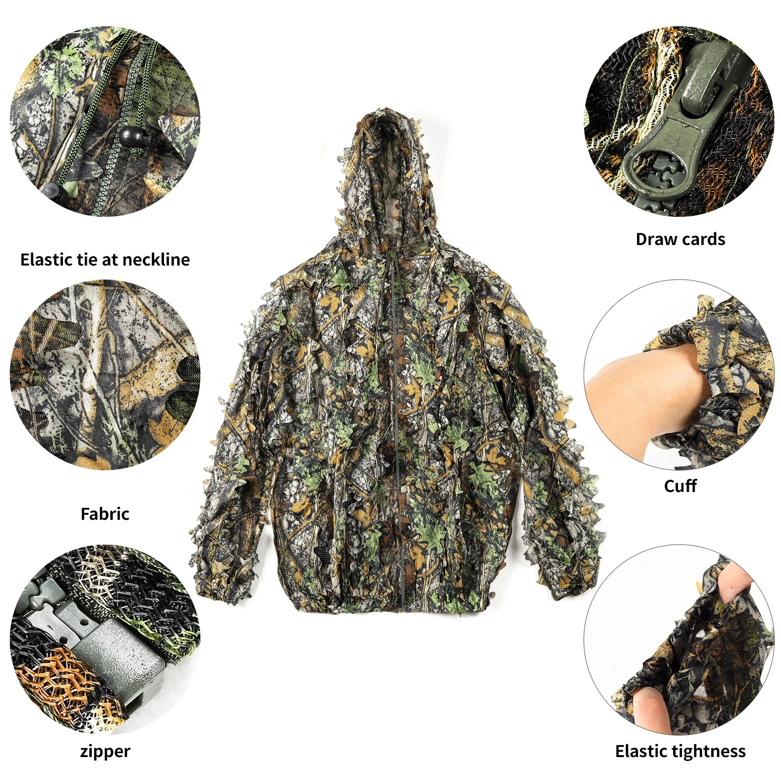 

Military Outdoors Hidden Dress Up 3D Field Forest Camouflage Hunting Camouflage Clothes Leaves Auspicious Clothes Halloween