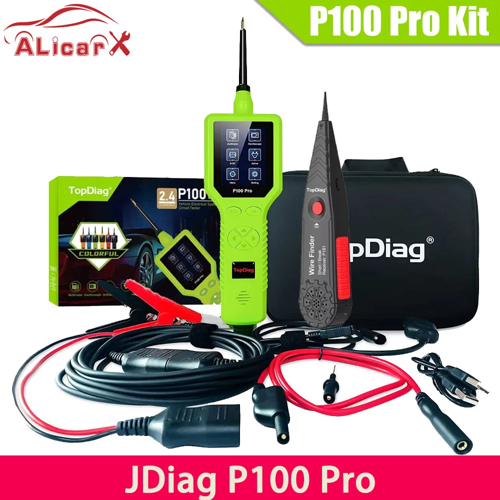 JDiag P100 Pro Kit Automotive Circuit Tester Multifunctional Smart Diagnostic Car Electric System Scanner Latest with P181