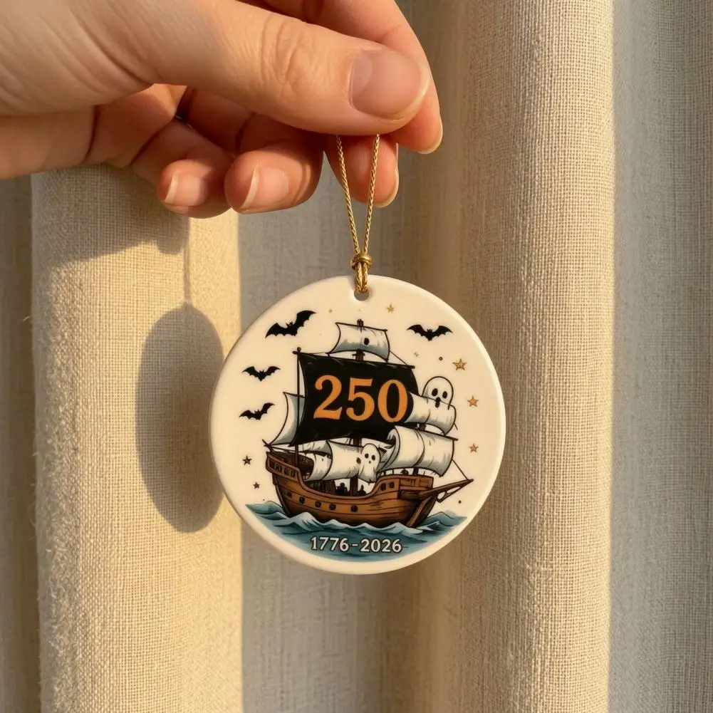 Halloween Hanging Ornaments Durable Acrylic Hanging Decor Halloween 250th Anniversary Ornament America 1776-2026 for Tree