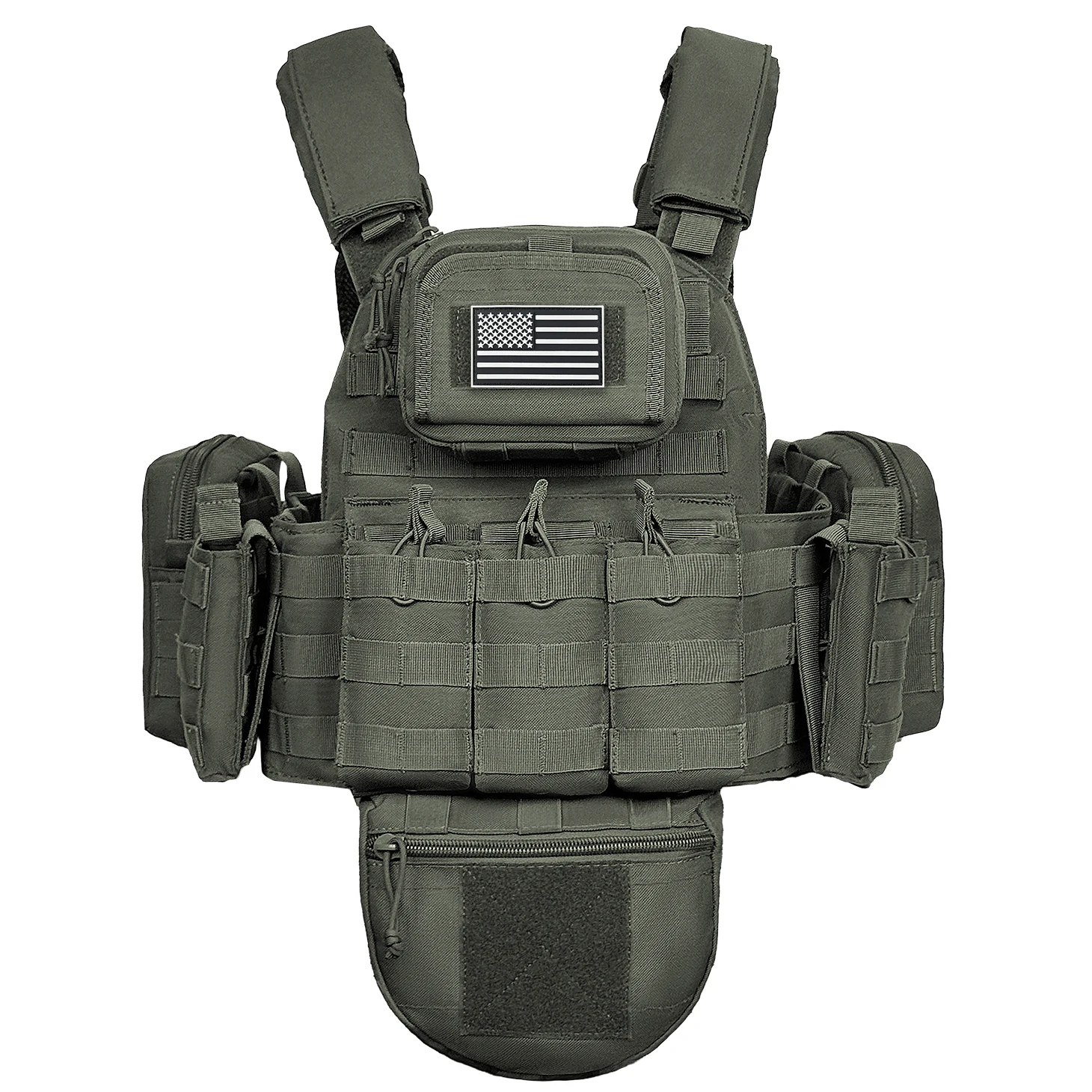 Multi functional full modular hunting vest, MOLLE expansion system, free attachment of accessories, wear-resistant fabric
