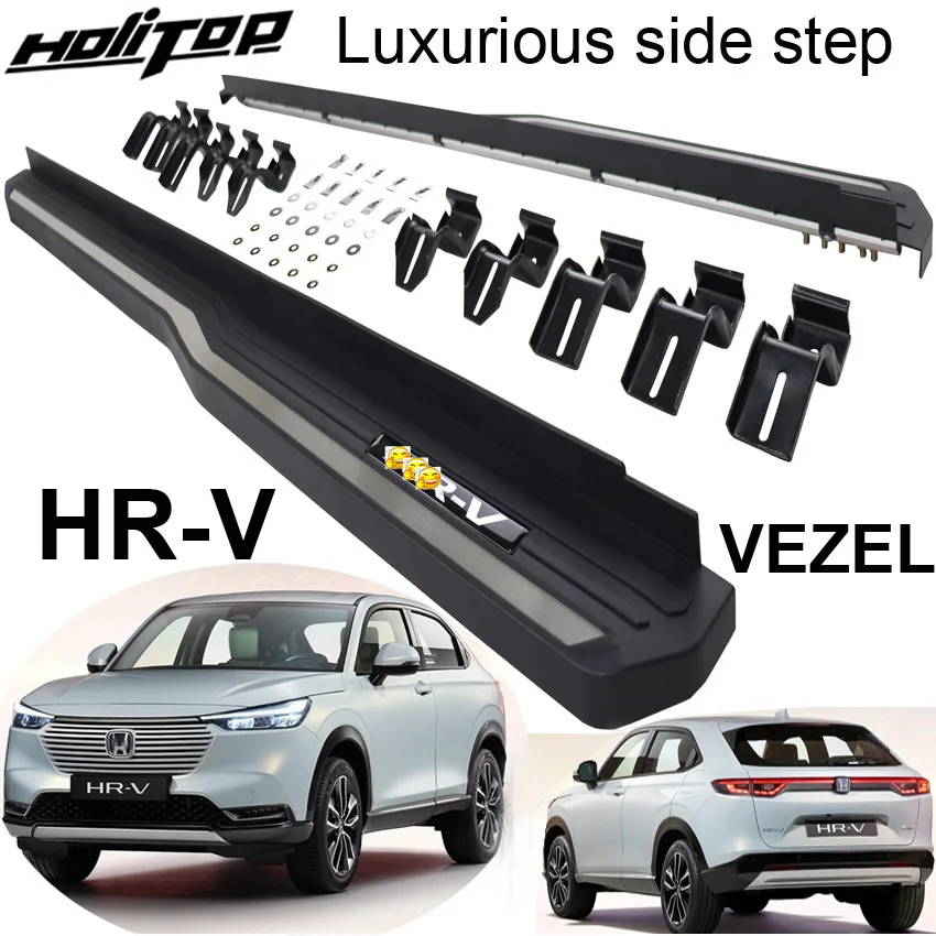 Luxurious side step pedal nerf bar running board for Honda HR-V/VEZEL 2023 2024 2025,free drill hole,not hurt car,promotion