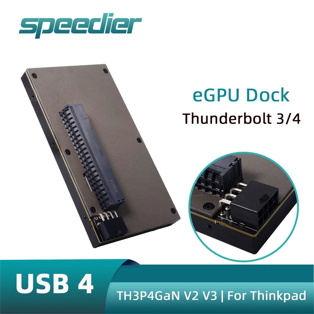 TH3P4 GaN V2 Thunderbolt 3 4 USB4 External GPU Dock Portable PCIe X16 EGPU Adapter PD 85W Fast Charging for Laptop Notebook Game