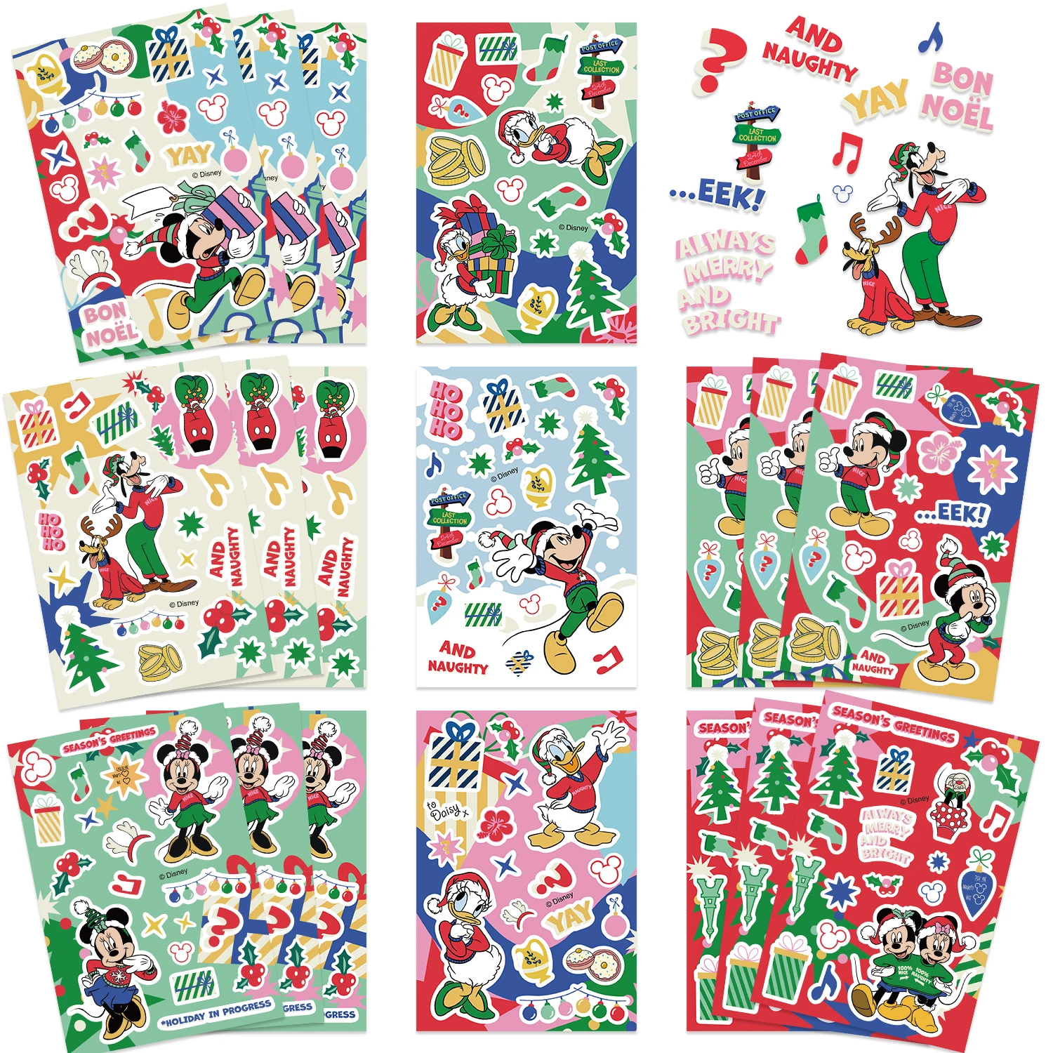 32 ورقة ديزني ميكي ماوس حفلة عيد الميلاد لغز ملصقات DIY متعة الكرتون ملصقات PVC لعب الأطفال زجاجات المياه الكمبيوتر المحمول #6