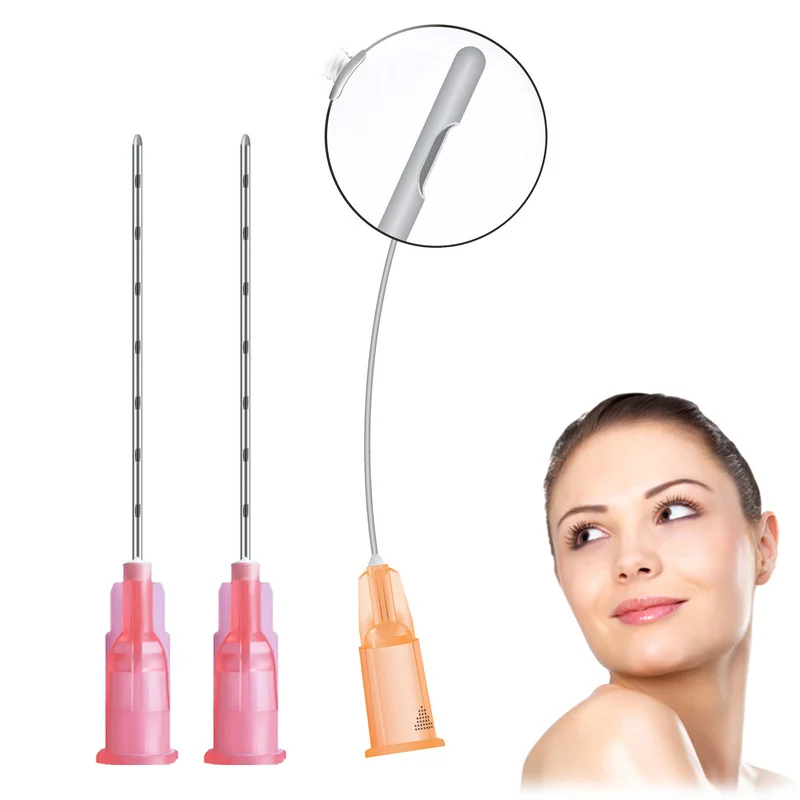 Cânula Descartável Blunt Sharp Mono Screw Ponta Blunt Injeção de Enchimento 27g 50 mm 18g 100 mm Face Lip Neck Body Lift 20 Pcs