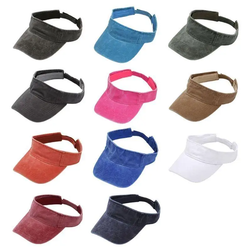 R1WE النساء غسلها الدنيم القطن فارغة قبعة بيسبول خمر بلون الصيف في الهواء الطلق الرياضة واقية من الشمس منحني قناع قابل للتعديل #4