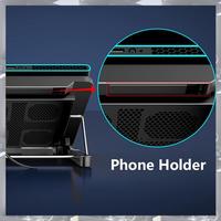 Hot Selling-Laptop Cooling Pad Laptop Cooler With 6 Quiet Fans 7 Height & Wind Speed Adjustable 2 USB Port & Phone Holder,Laptop
