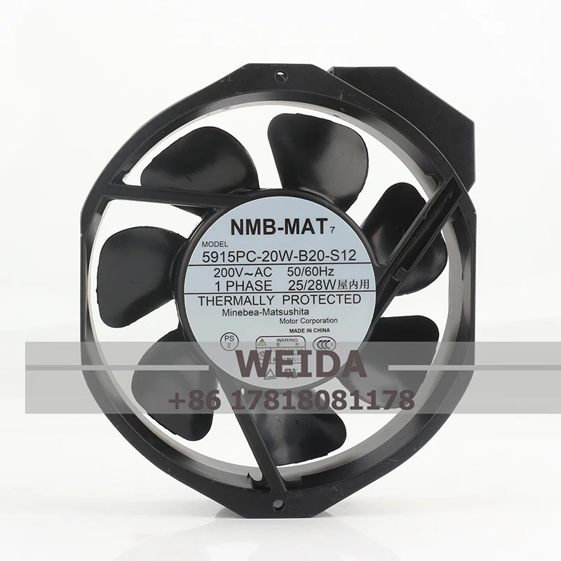 Original NMB 220 V 230 V AC 200 V 25/28 W DC EC 17238 172X150X38 MM 17 CM Ganzmetall-hitzebeständiger 5915PC-20W-B20-S12 Lüfter