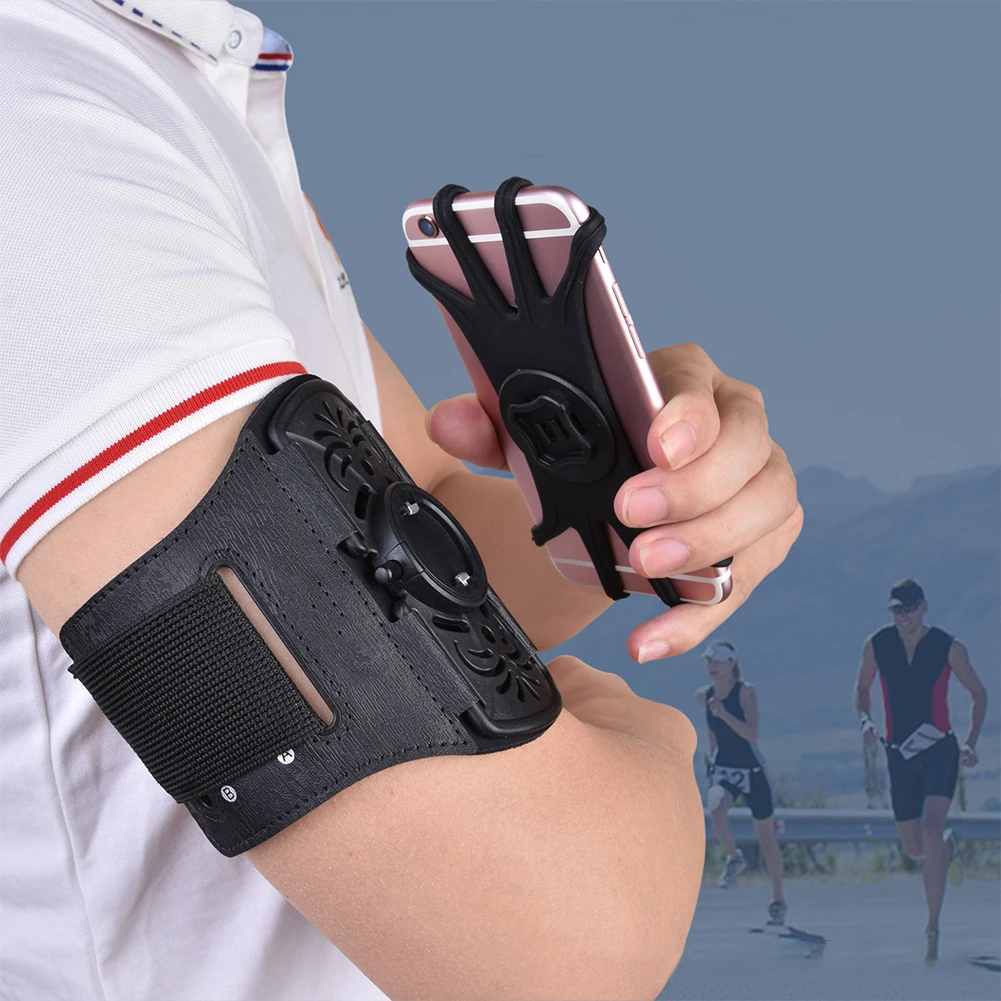 

Running Armband Sports Arm Band Adjustable Running Phone Armband 360 Degree Rotating for Running Hiking Cycling
