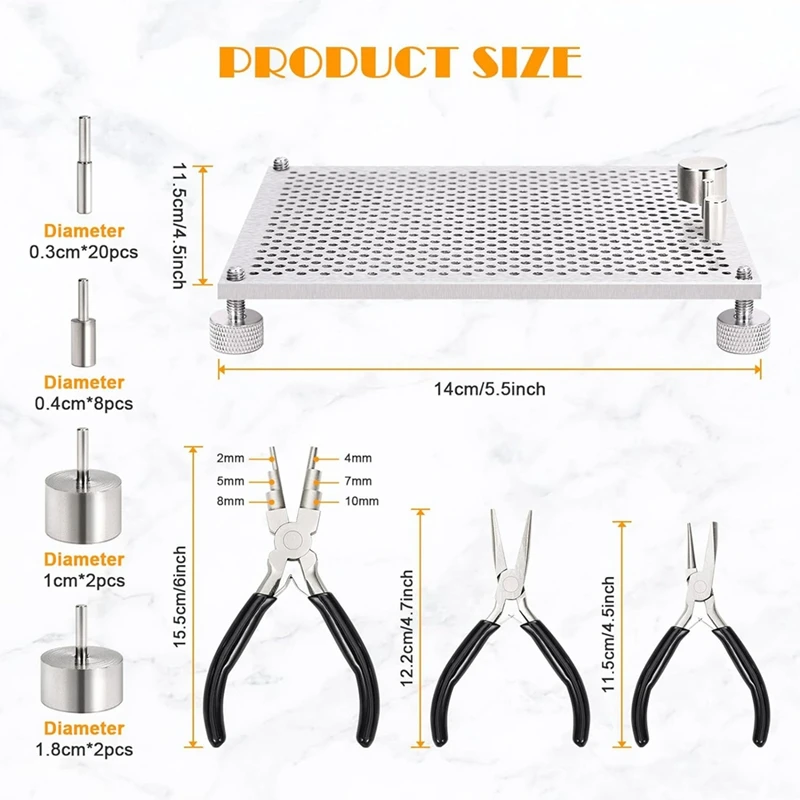 Wire Wrapping Kit Wire Clamp With 6 In 1 Wire Bending Pliers With 32 Metal Pins, Wire Wrapping Tools For Jewelry Making