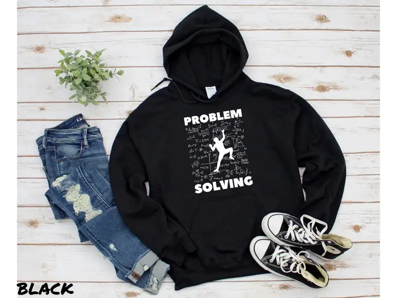 

Rock Climbing Hoodie, Bouldering Pullover, Problem Solving, Sport Climber Gift, Boulderer Sweatshirt, Lead Climb, Vintage Mounta