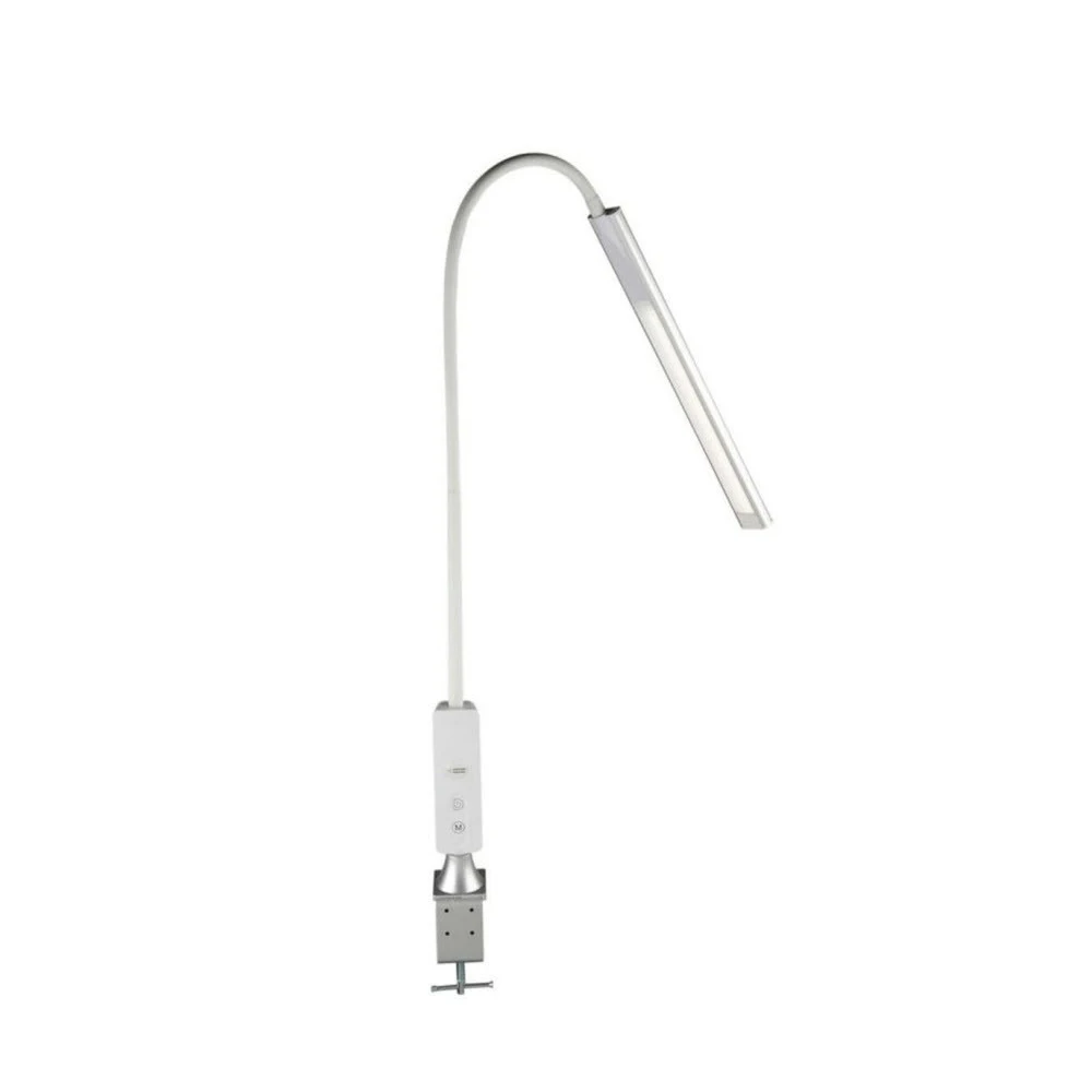 Durston LED Goose Neck Lamp Dimmable 5000K White Light Jeweler's Lamp with Clamp, 3-Level Dimming, 7W EU Plug