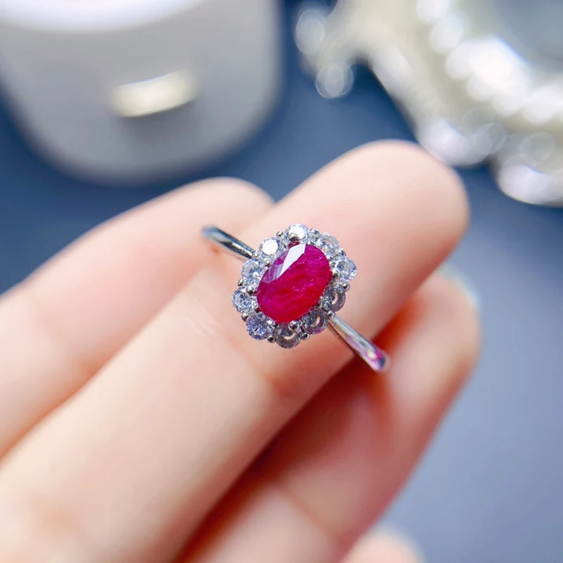 Natural Ruby Rings for women silver 925 jewelry luxury gem stones 18k gold plated free shiping items