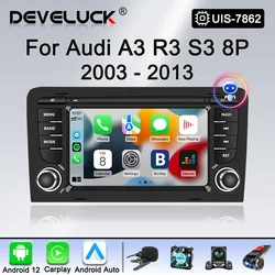 7 Inch CarPlay Auto Android 12 Car Radio For Audi A3 8P 2003 - 2013 Multimedia Player Stereo GPS Navigation Autoradio Head Unit