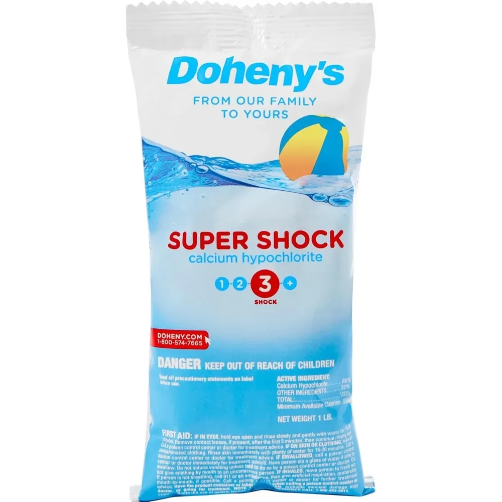 Super Pool Shock De-Chlorinator 24 X 1 Lb Bags Pool Water Treatment Chemicals for Pools Spas