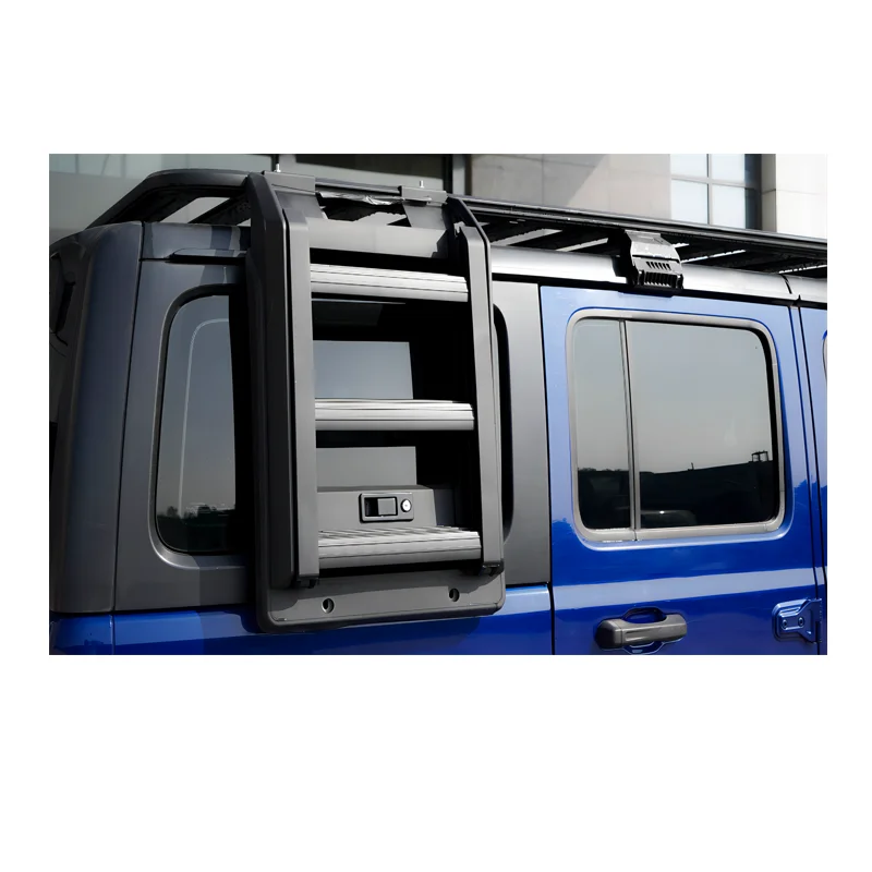 

Dream Garage Offroad Accessories 1.6/2m*1.4m Roof Luggage Roof Rack Aluminum Platform With One Side Ladder For Wrangler JK