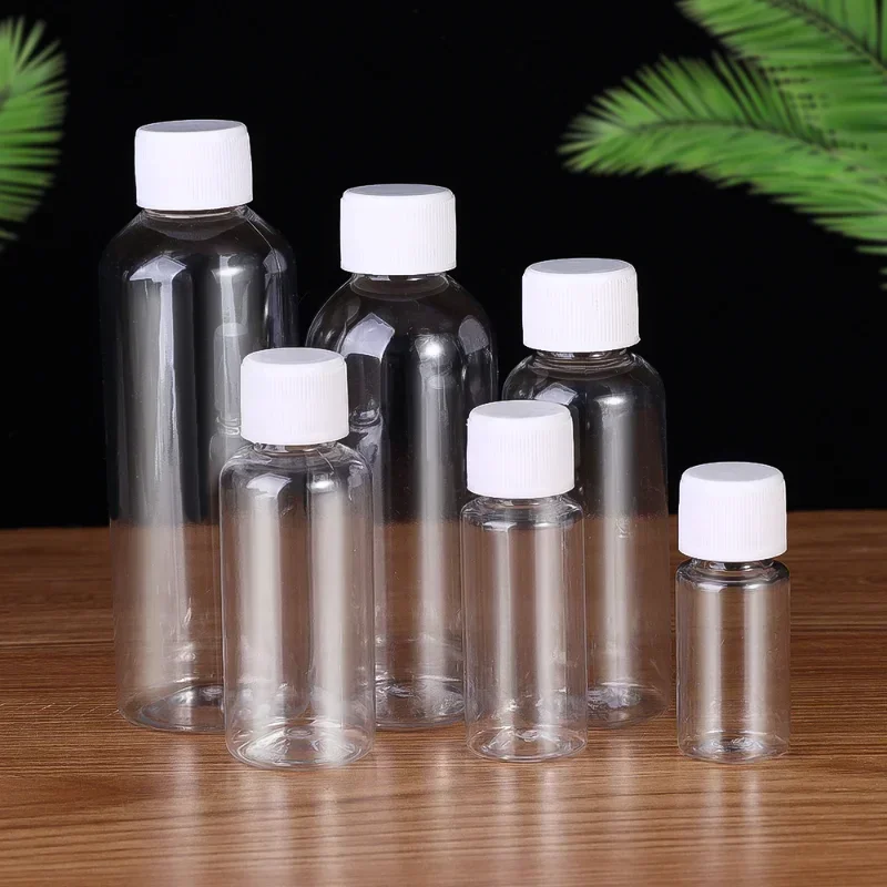 1/10Pcs Transparent Refillable Bottle Plastic Lotion Bottles with Screw Cap Cosmetic Sample Container Mini Travel Liquid Bottle