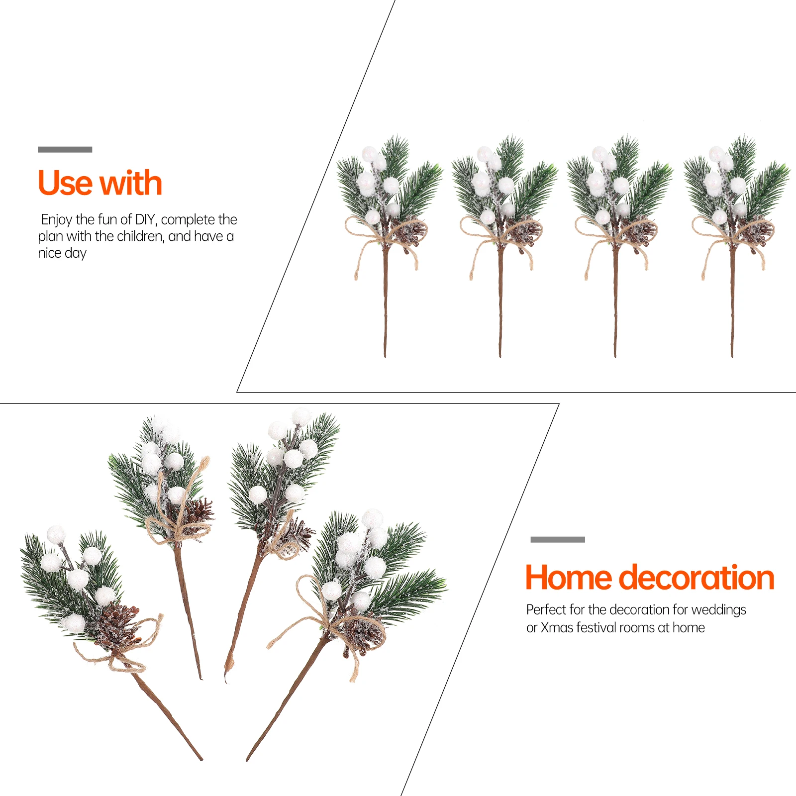 

20pcs Christmas Artificial Berry Branches Simulation Berries Decorative Props Diy Flower Arrangement Wedding Home Party Xmas