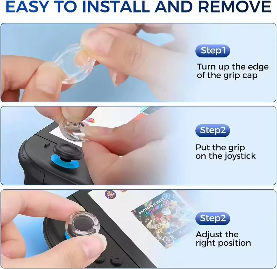 2PCS Upgrade Silicone Thumb Grip Cap for Switch 2 Gamepad Transparent Non-Slip Joystick Protective Covers for Switch 2 Accessory - view 5