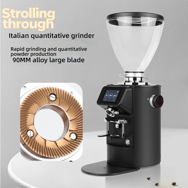 

Coffee G190F 90mm Titanium Flat Burr Coffee Grinder Touch Screen 600W Commercial Quantitative Grinder For Espresso Pour-over