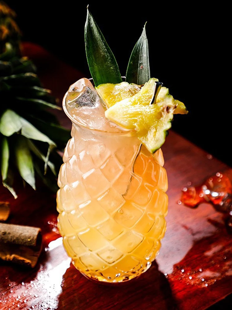 Verre à Cocktail Ananas, Bar Internet Célébrité, Instituts Créatifs, Verre à Jus, 480ml, 1Pc