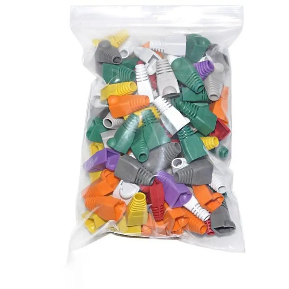 100Pcs CAT5e CAT6 RJ45 OD6.5 Cable Connector Plug Strain Relief 8p8c Connector CoverNetwork Cable Caps Durable Ethernet Boot