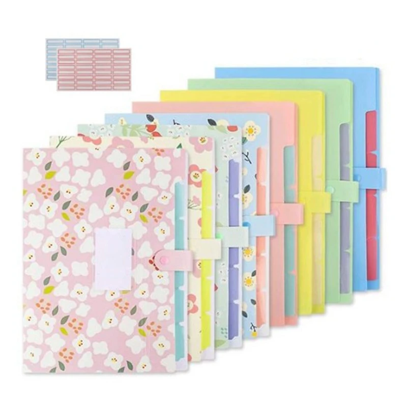 

8Pcs Expanding File Folders, Accordion File Organizer with Pockets Snap Closure and Label Stickers for School and Office