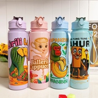 750ml Italian Brain-Rotting Water Bottle, Outdoor Drinking, Cartoon Sports Cup, Dingdangdang, Sahur, Talaria, Talariaala, Christmas Gift