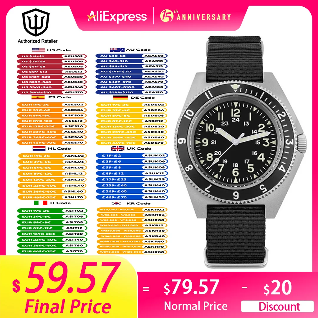 Watchdives WD1972 Jam Tangan Kuarsa VH31 Jam Tangan Tahan Air 20Bar Bercahaya Kristal Safir Gerakan Detik Sapu BGW9