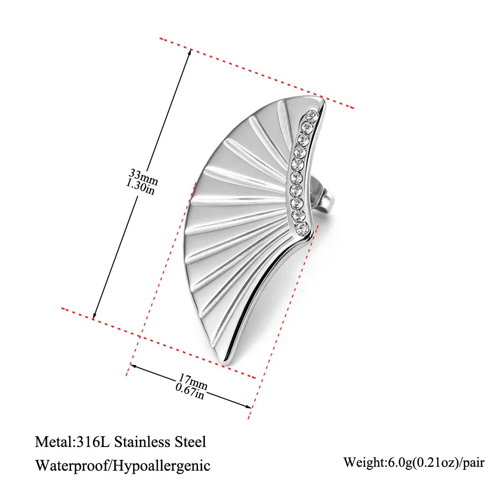 Lokaer Stainless Steel Vintage Geometric Stud Earrings for Women Gold Plated Crystal Earring Fashion Anti-allergy Jewelry E26101