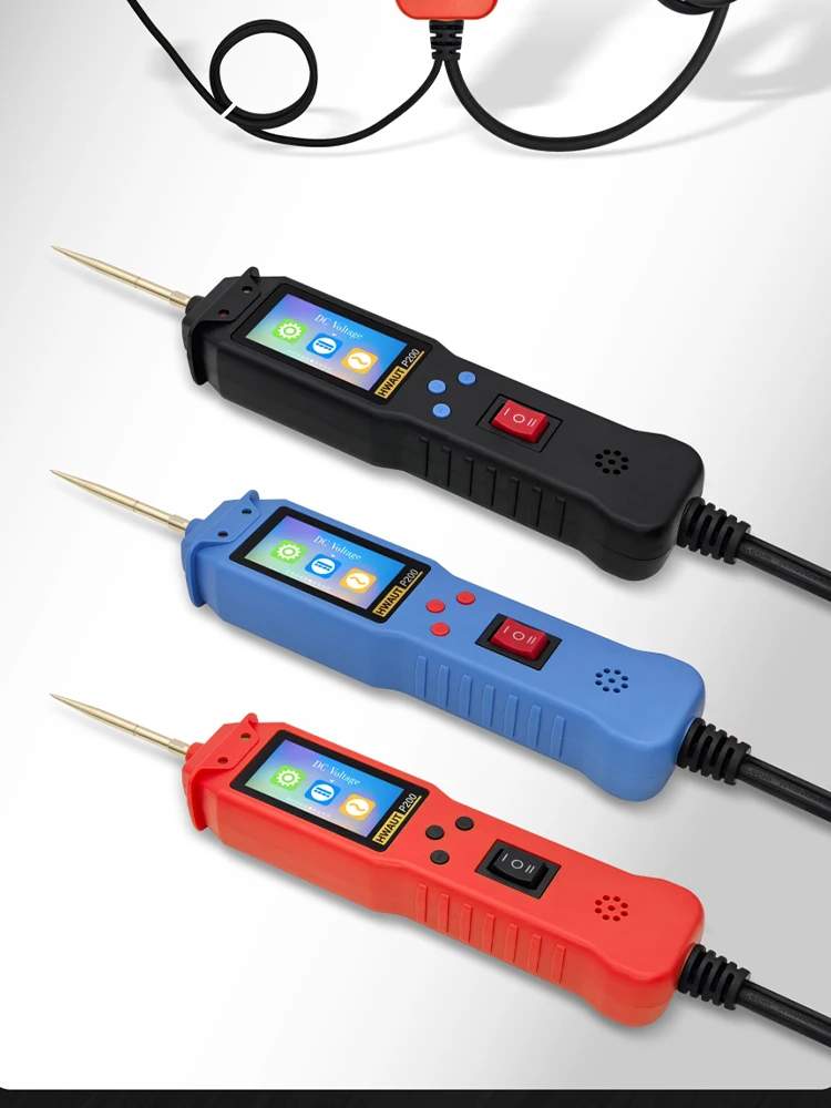 

P200 Automotive Circuit Tester 12V/24V DC Power Circuit Probe Electrical Tester Continuity Voltage Test With 2M Cable&Test Probe