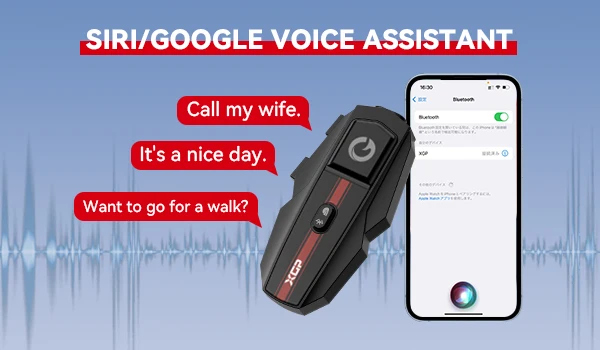 Neues XGP Motorrad-Intercom Helm-Bluetooth-Headset Musik-Sharing Sprachsteuerung Mikrofon Geräuschunterdrückung 1000mAh Akku – Detail 6