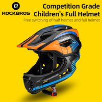 ROCKBROS Child Cycling Helmet Impact Resistant Cross Helmet Detachable Full Face Helmet Safety Protection Bicycle Scooter Helmet