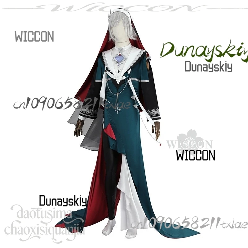 Blade nuevo disfraz Cosplay Anime juego Nu: carnaval Sexy monja uniforme falda con abertura gótico Lolita cadena de plata tocado fiesta de Halloween