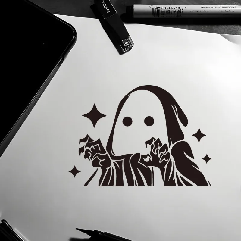 Cool Grim Reaper Car Sticker - Cute Design with Sparkles, Perfect for Adding Spooky - Fun Style to Your Vehicle. High - Quality