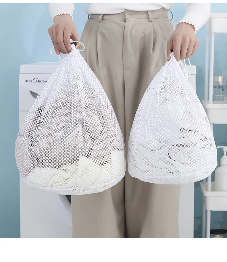 Foldable Mesh Laundry Bag Drawstring Bra Underwear Socks Household Clothes Laundry Care Accessories Laundry Bag