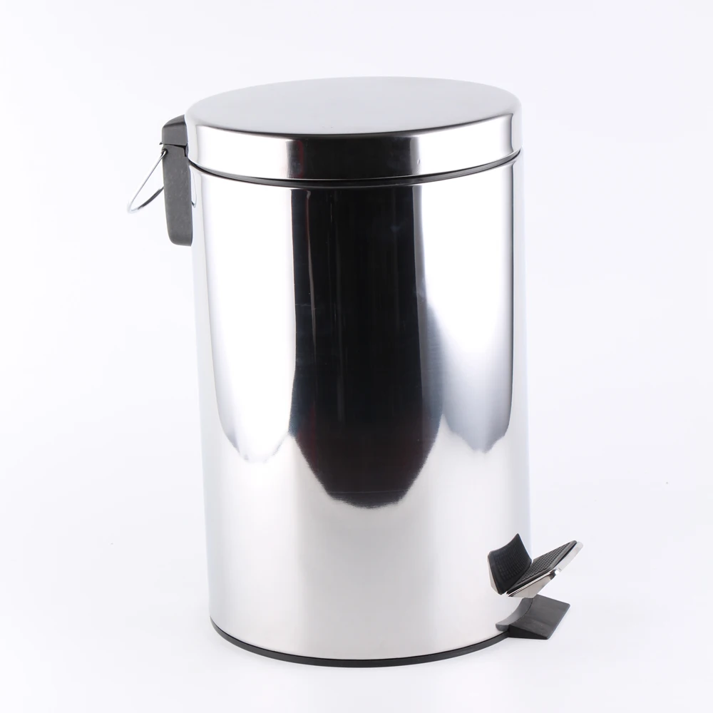 

3L Stainless Steel Pedal Bin Small Round Trash Can with Lid and Inner Bucket