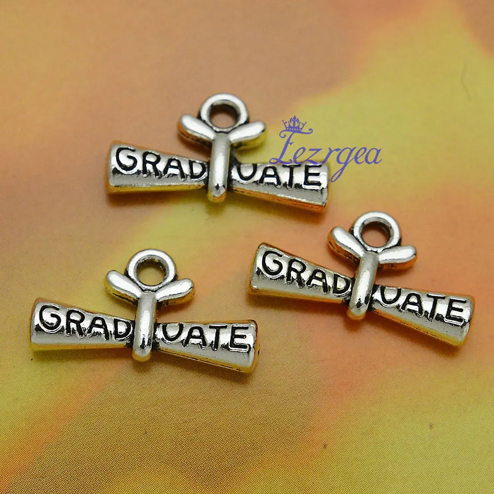 15 sztuk/partii Vintage studium malowanie Charms chemia ukończenie szkoły Cap Laptop kredka autobus wisiorki dla Diy akcesoria do wyrobu biżuterii — zdjęcie 6