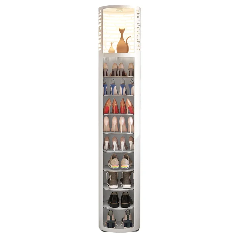 Shoe cabinet home indoor corner high-end storage ultra-narrow rotating explosion corner cabinet