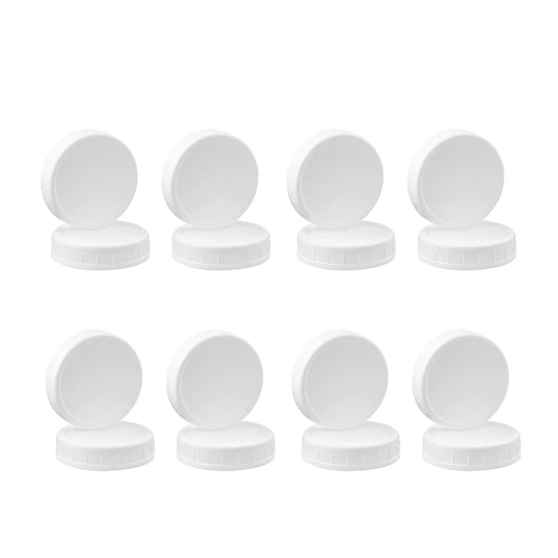 Couvercles de bocaux à large ouverture, paquet de 96, bouchons de rangement en plastique pour bocaux de conserve, Surface résistante aux fuites et aux rayures